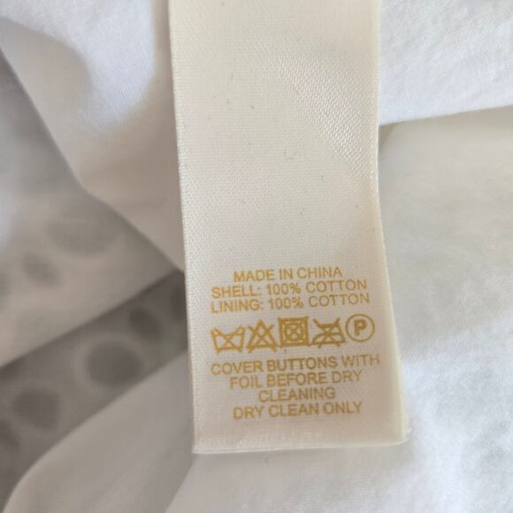 Kate Spade White Eyelet Shift Dress Summer Cotton Preppy Beach Women 2 - Picture 11 of 11